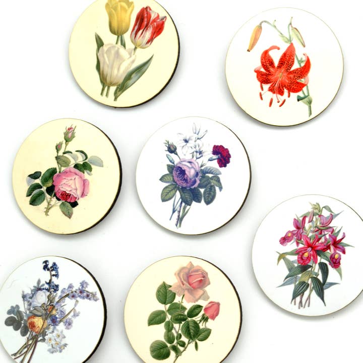 Vintage Garden Botanical Illustration Pins for wholesale by Dunitz & Company