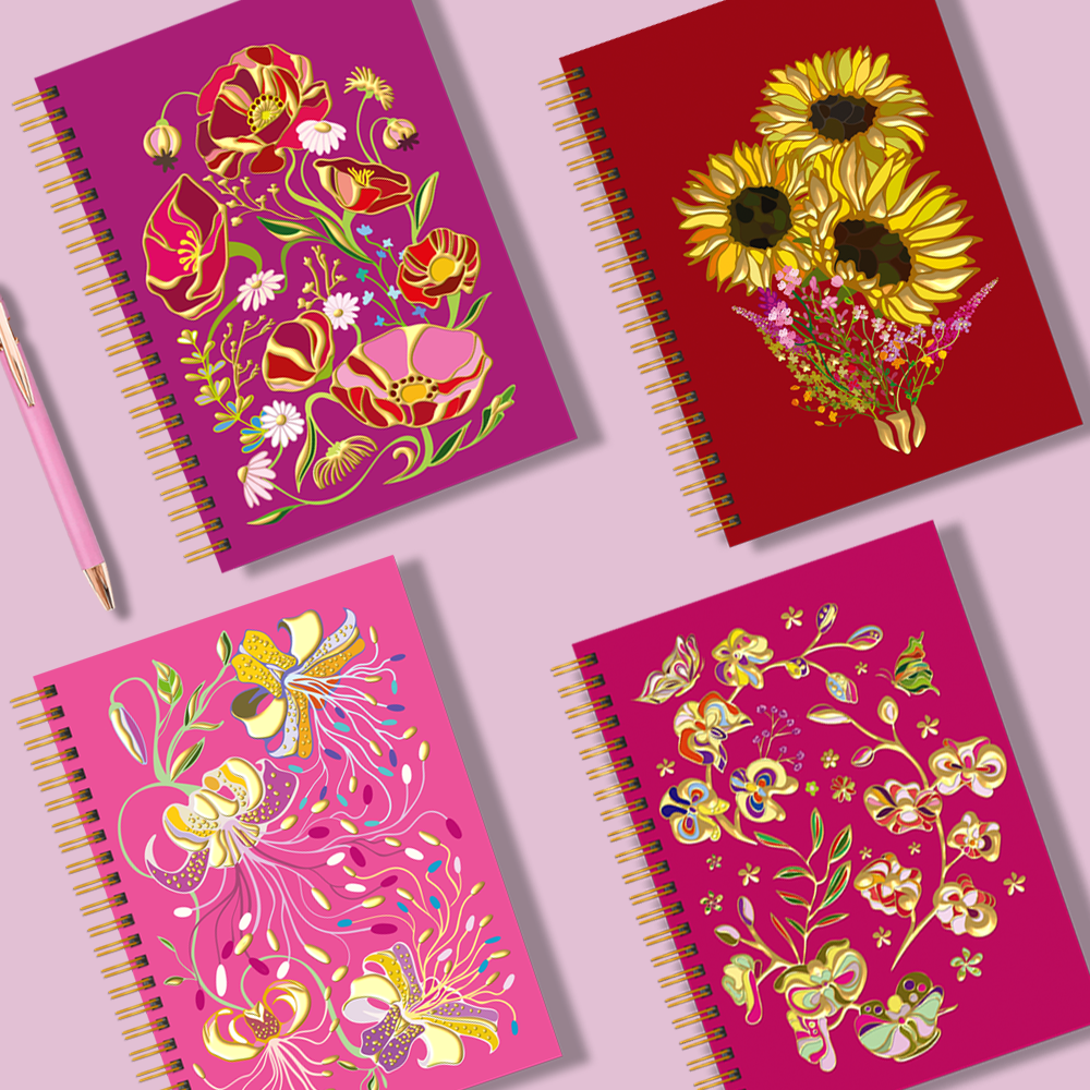 Oditti - Wholesale Notebook - Gold Foil Floral A5 Notebook4