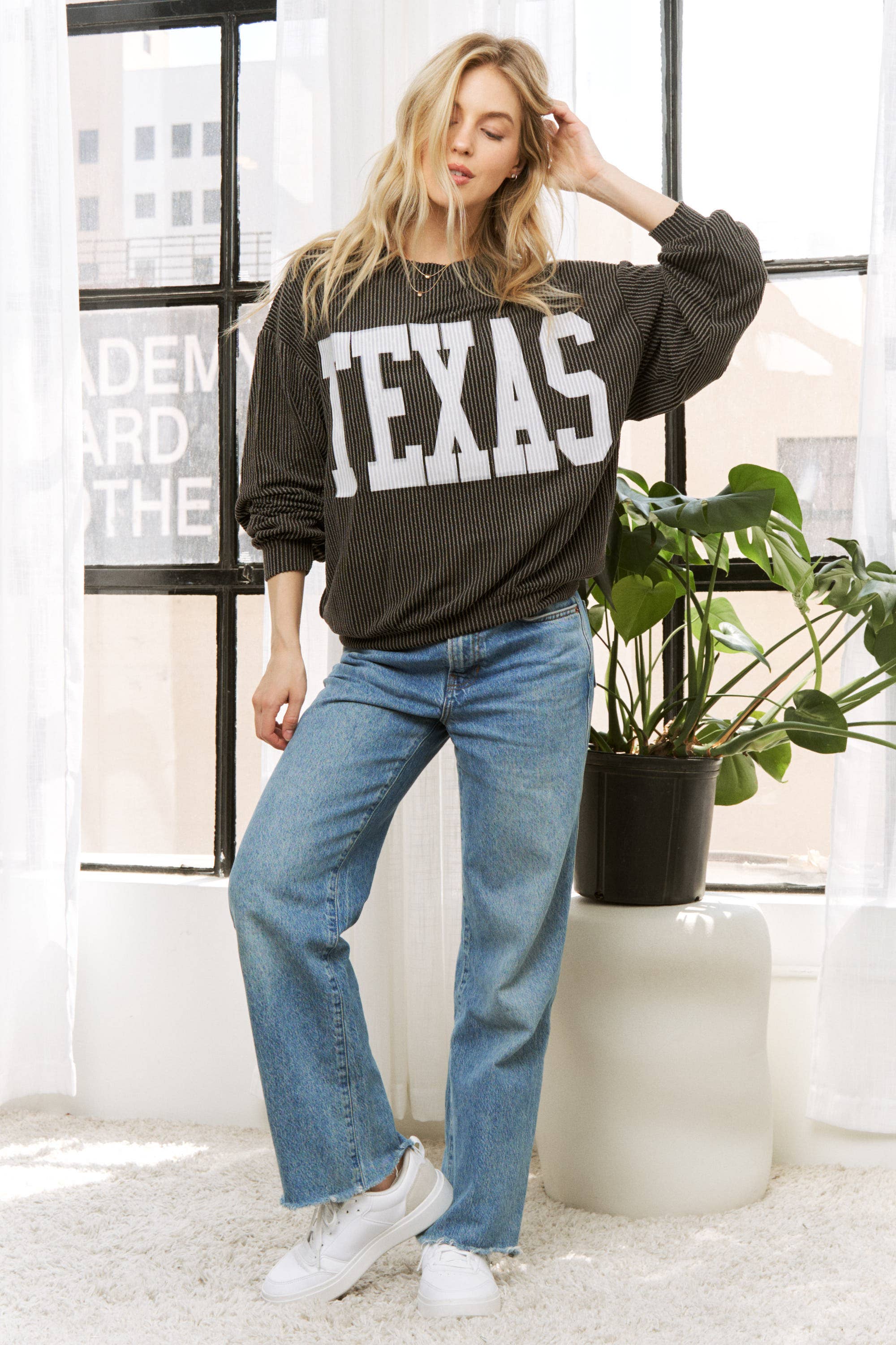 Sweet Generis - Wholesale Grafisch sweatshirt - Dames - SWEATSHIRT MET RIBKOORDPRINT UIT TEXAS6