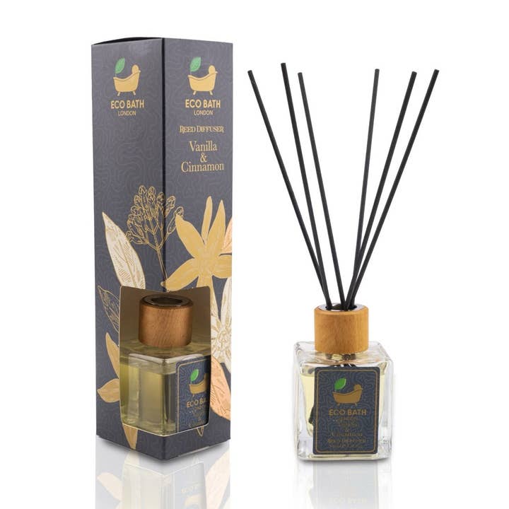 Eco Bath London Vanilla Cinnamon Reed Diffusor — Luxuriöser Kräuterduft nach Zimt und Vanille, lang anhaltender Raumdiffusor, 100 ml (3,38 Fl.Oz) für den Großhandel von Eco Bath London