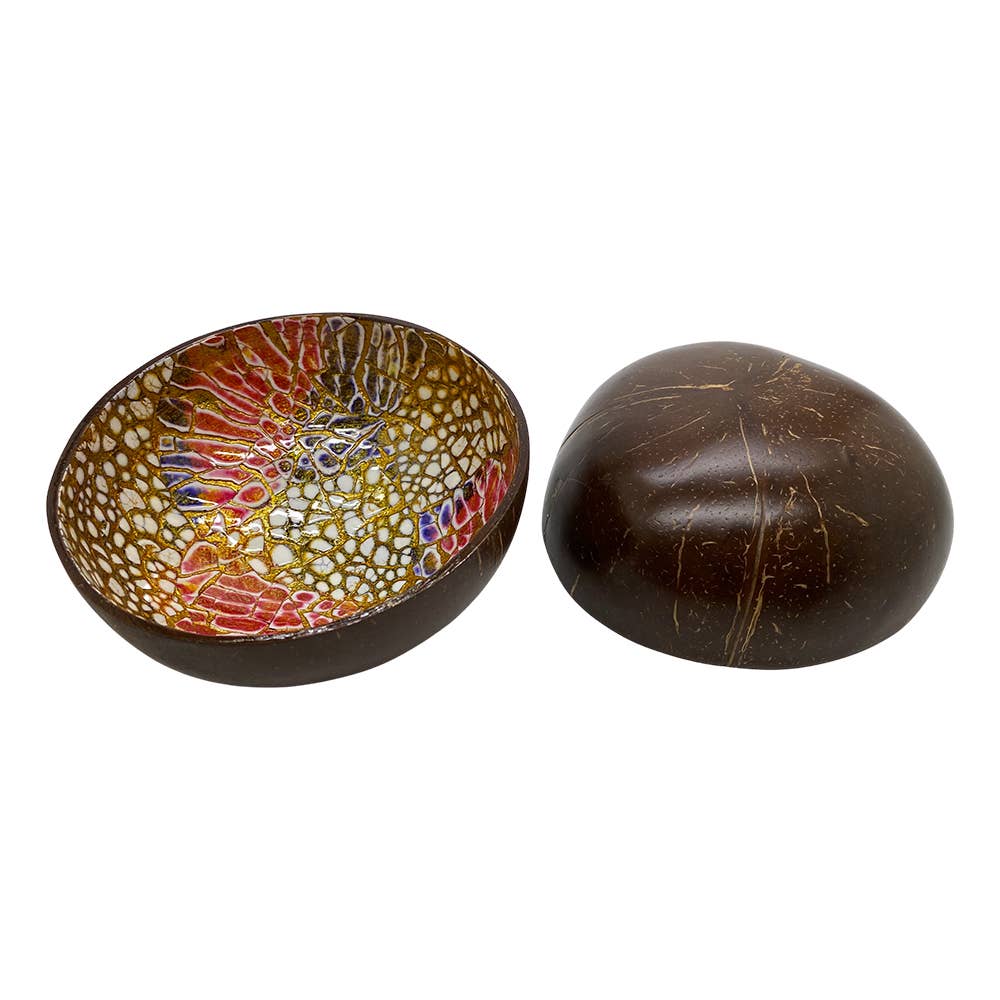 VIE - Wholesale Decorative Plate/Dish/Bowl - Hand-Painted Coconut Bowls, Lacquered, Set of 258