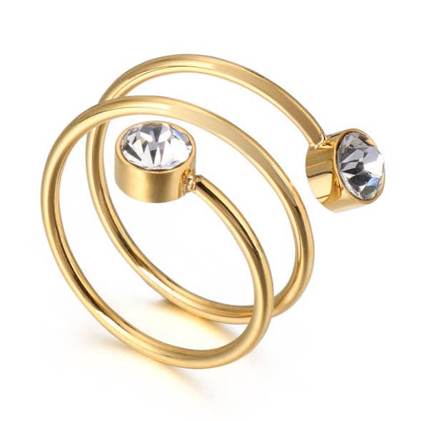 Geometriske åbne ringe med zirkonia for engroshandel hos Gooddiy