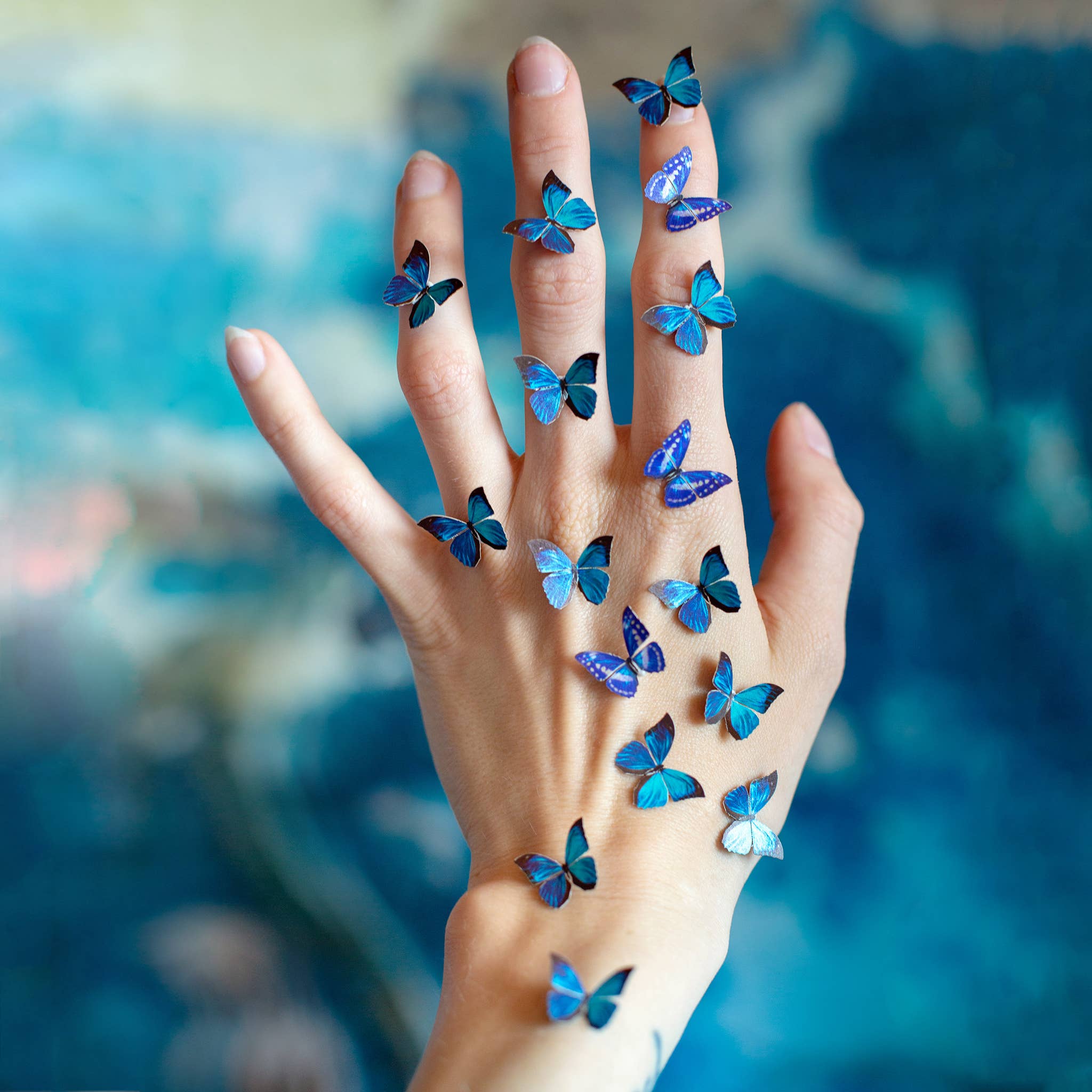 Moth and Myth – material para artesanato por atacado – 'Cerulean' Coleção Micro Morpho Borboleta3