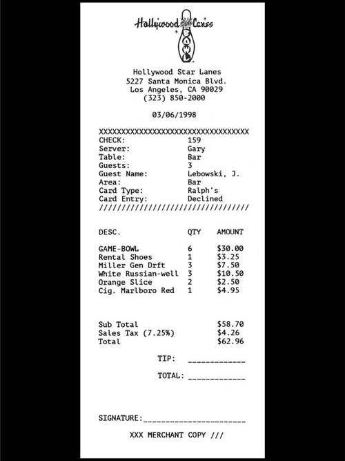 Quittungsserie: The Big Lebowski 12x16 für den Großhandel von Alter Images Art