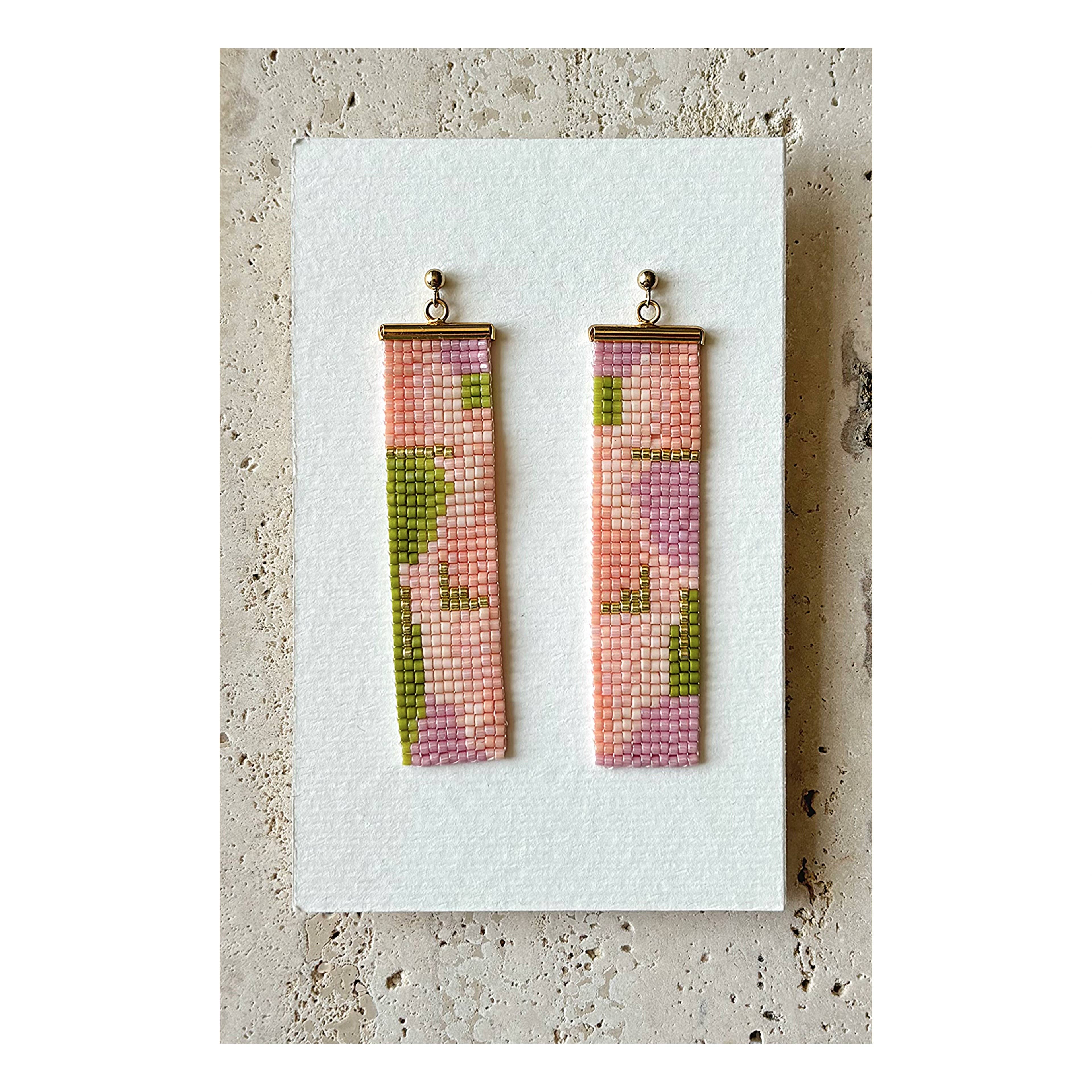 böje - Venta al por mayor Pendientes colgantes - Pendientes tejidos a mano con cuentas de vidrio0