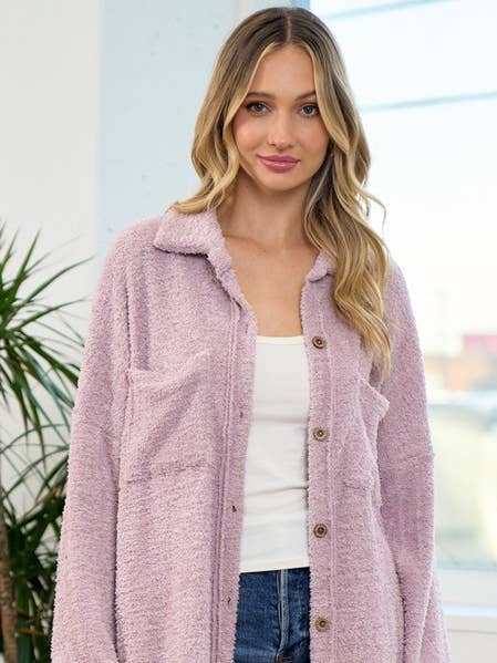 lovely melody - Wholesale Shirtjack/Shacket - Dames - LMT3139PL-PLUS TEDDYBEER HAAI0