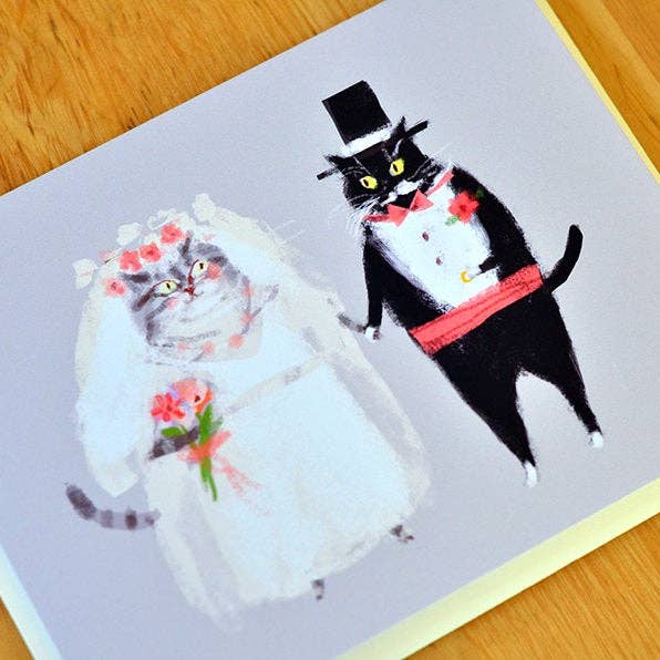 The Dancing Cat - Wholesale Wedding Card - Wedding Card - Bride and Groom Cats