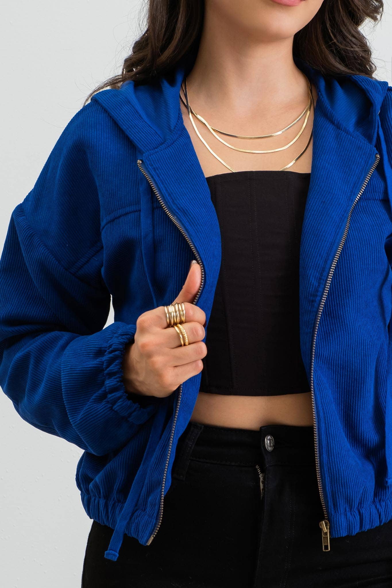 Blu Pepper – Blusão - Mulher por atacado – CASACO DE VELUDO COM ZÍPER61