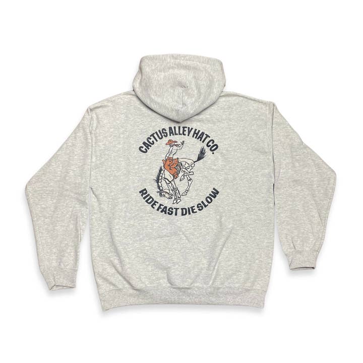 "Conduce Rápido Muere Despacio" - Sudadera con Capucha para Adulto Gris Ceniza (2024) para venta al por mayor de Cactus Alley Hat Co.