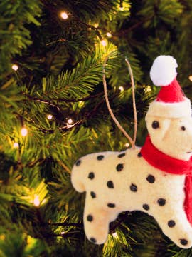 Dog Christmas Ornaments - Handmade Felt Christmas Tree Decor for wholesale by TerraWeave