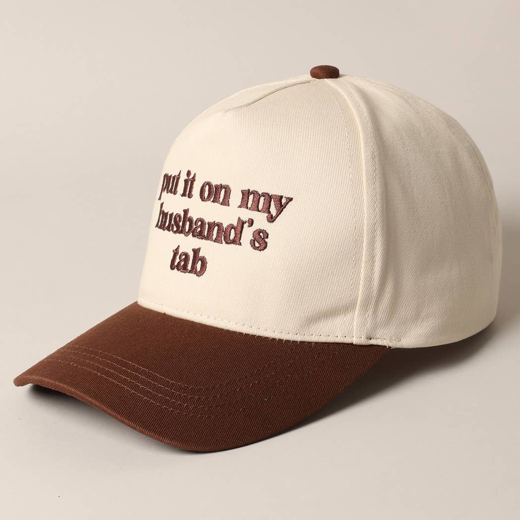 Fashion City - Wholesale Baseball Cap - Women's - put it on my husband's tab Embroidery Canvas Cap21