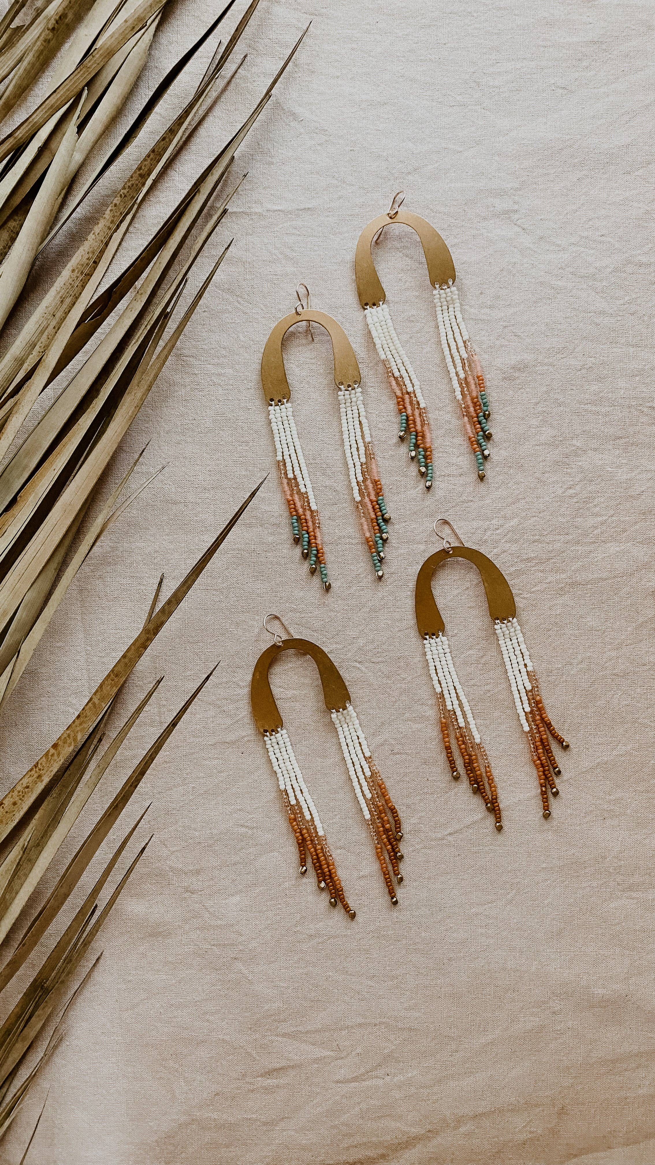 Stone & Sky - Wholesale Dangle Earrings - Archway Set - in rust2