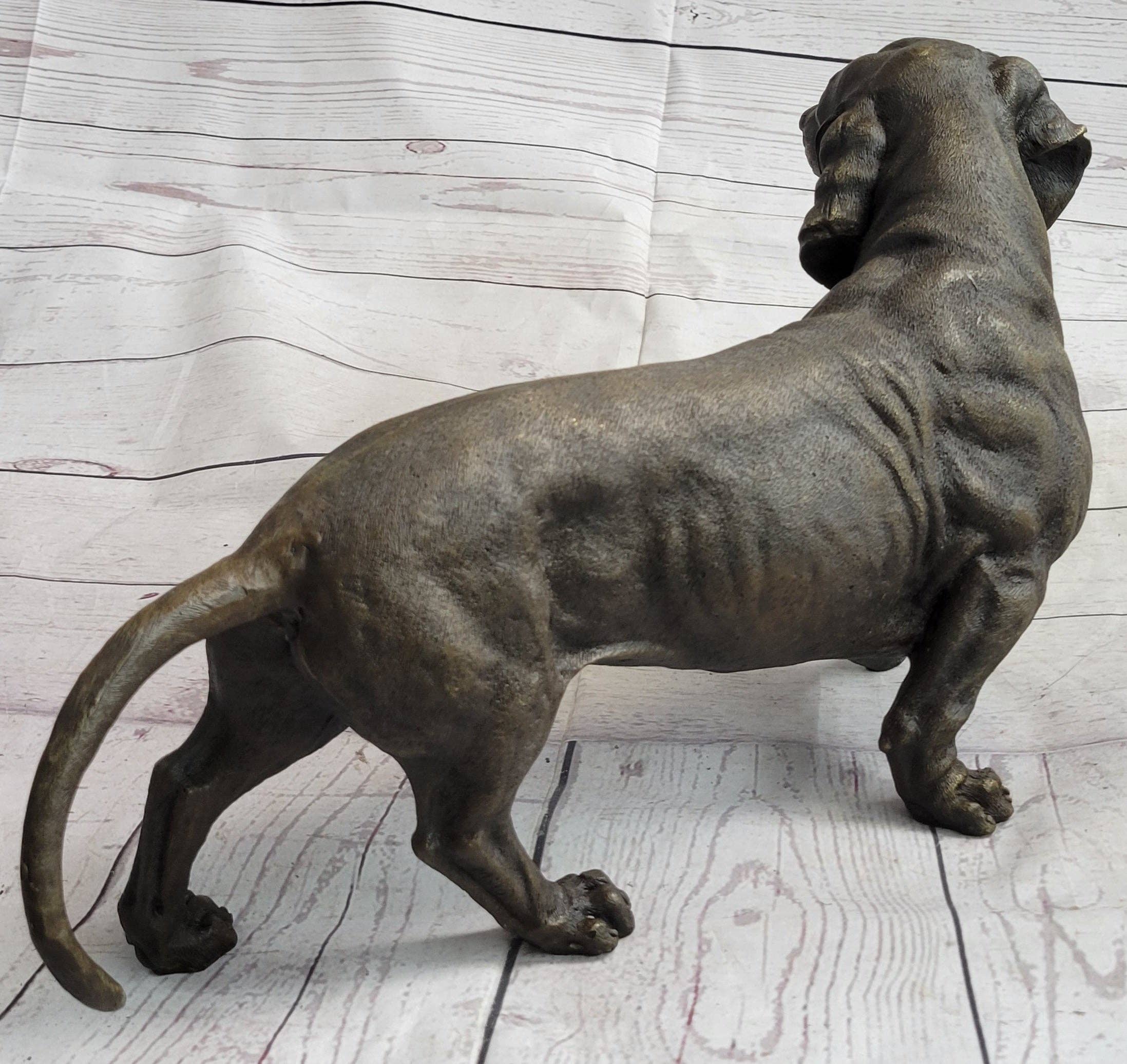 Bronzhaus - Wholesale Sculpture - Dachshund Weiner Dog Bronze Metal Figure Figurine Sculpture Statue Decor Original Art 9" x 17"4