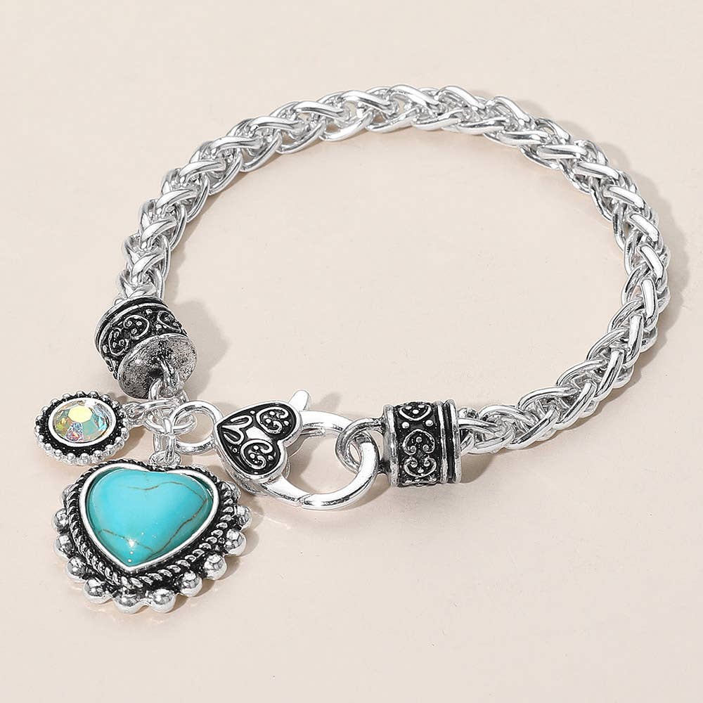 Sensibling Corp. - Wholesale Charm/Dangle Bracelet - Heart Stone Charm Bracelet
1