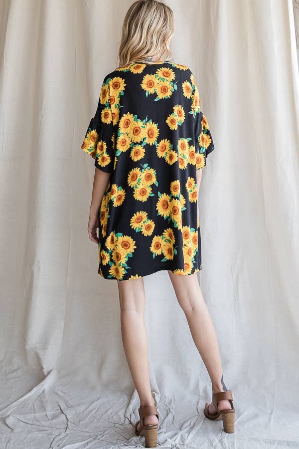 Off White Sunflower Casual Open Front Cardigan T4237 for wholesale on Faire19