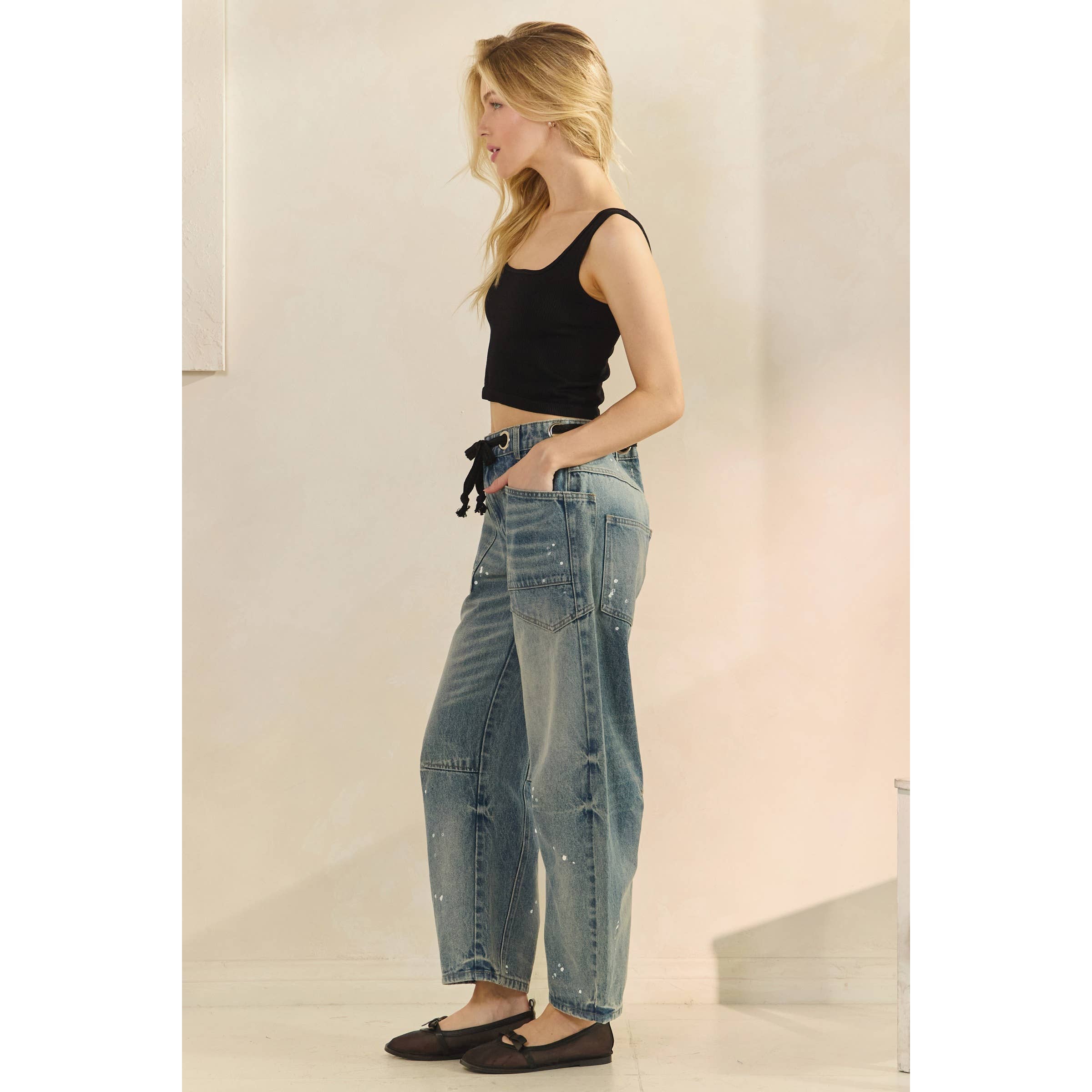 Medium Horseshoe Jeans with Belt Detail for wholesale on Faire3