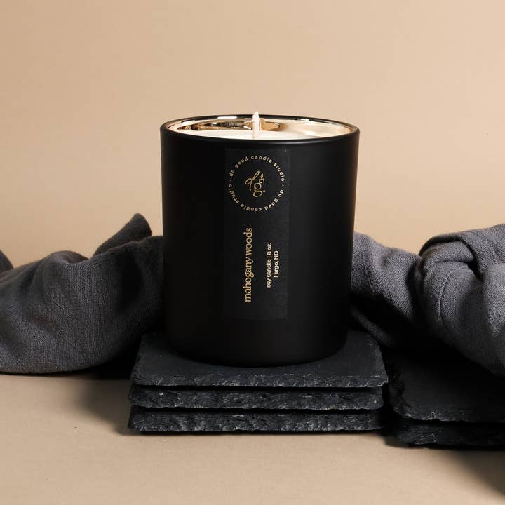 Do Good Candle Studio - Wholesale Jar/Filled Candle - Mahogany Woods | Signature Black Collection | Soy Candle0