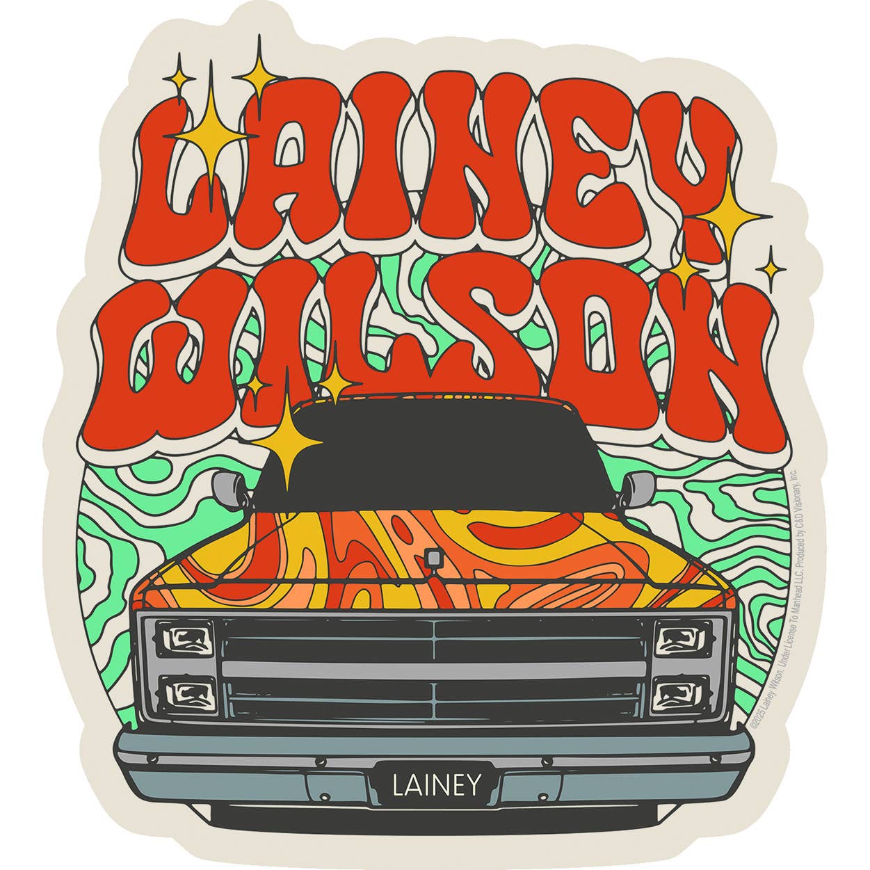 Square Deal Recordings & Supplies - Vendita all'ingrosso Adesivo - Adesivo - Lainey Wilson - Logo del Camion - Band di Musica Country0