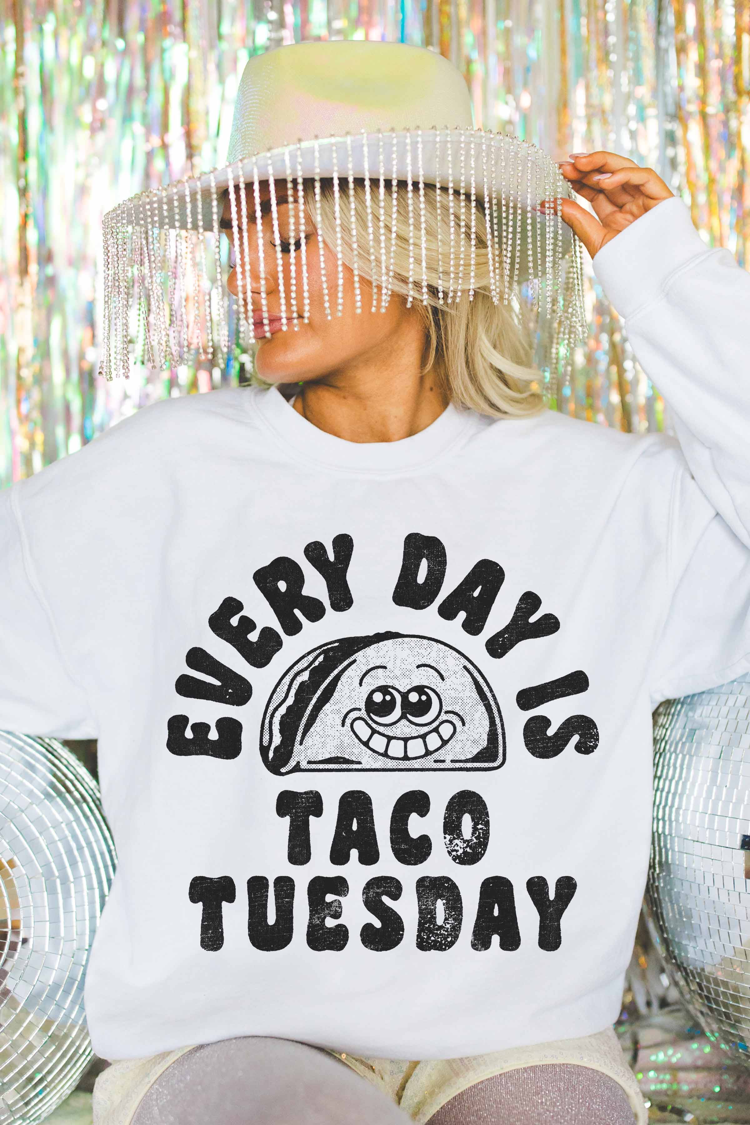 GOOD DAY STREET - Wholesale Graphic Sweatshirt - Women's - [G1535X-OSS]-EVERY DAY IS TACO TUESDAY OVERSIZED SWEATSHIRTS3