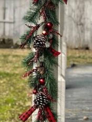 Red/Black Buffalo Check Garland for wholesale by DNS Designs