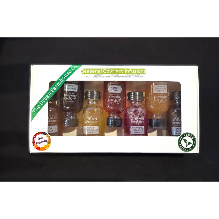 The Urban Farmhouse Co - Wholesale Vinegar - 7 Shot Gift Boxes with Bonus Hot Honey3