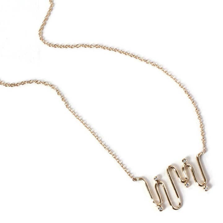 Partihandel Vågigt diamant-halsband -N197YG för wholesale av Linn.