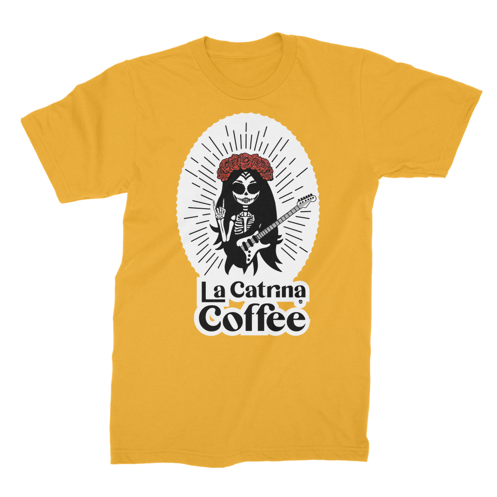 La Catrina Coffee – Engroshandel T-shirt med print - Herre – La Catrina Coffee Viva La Música Rock Logo Kollektion Premium Jersey T-shirt til mænd7