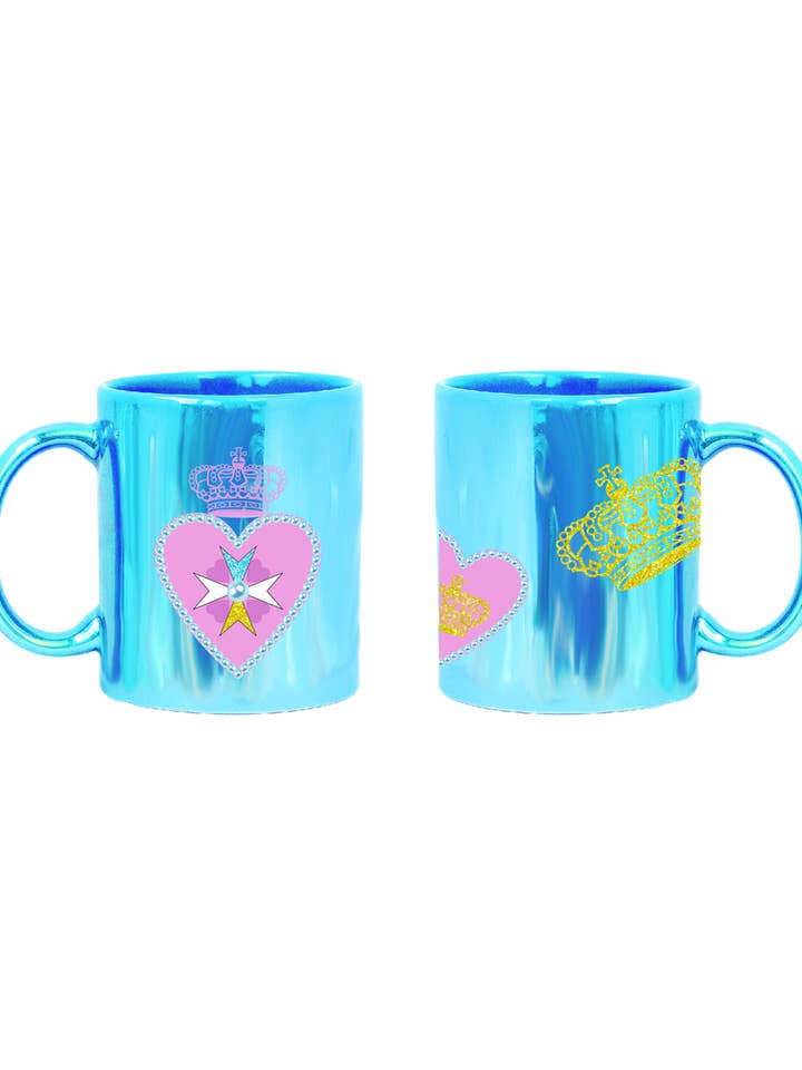 PRINCESA DOS CORAÇÕES CANECA COM PÉROLAS E GLITTER por atacado de Joy Toy