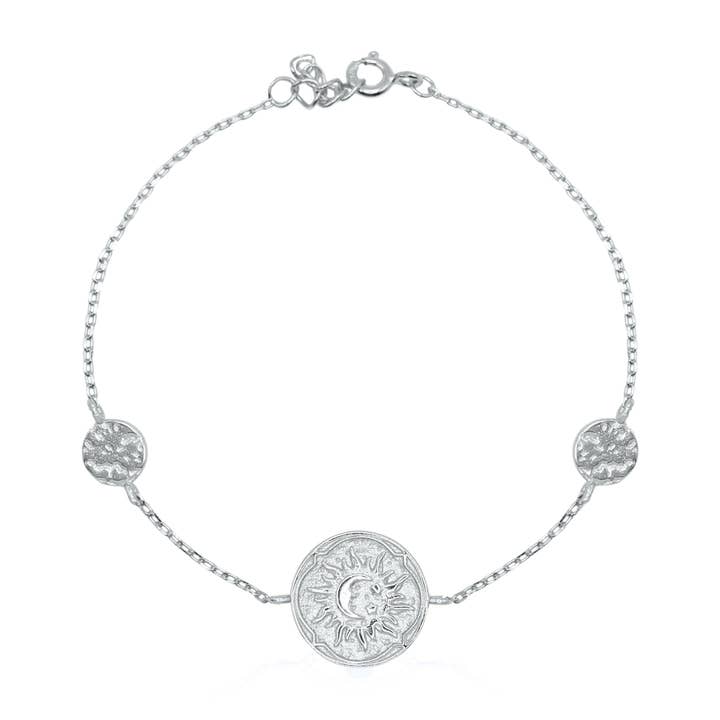 Alena Sun Coin Bracelet | 925 Sterling Silver for wholesale by LUNA CHARLES EMRA LTD