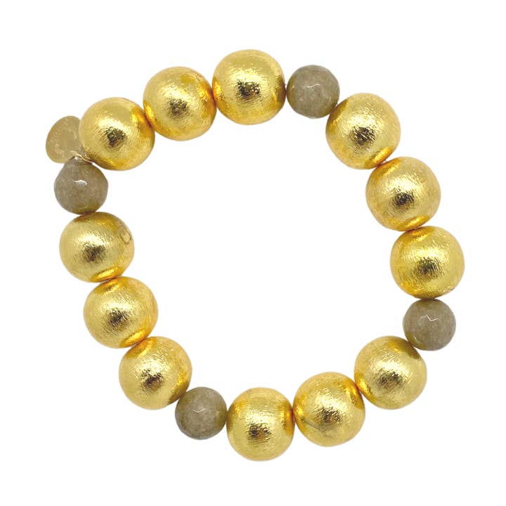 Pulsera Pamela Gold & Linen para venta al por mayor de M Donohue Collection