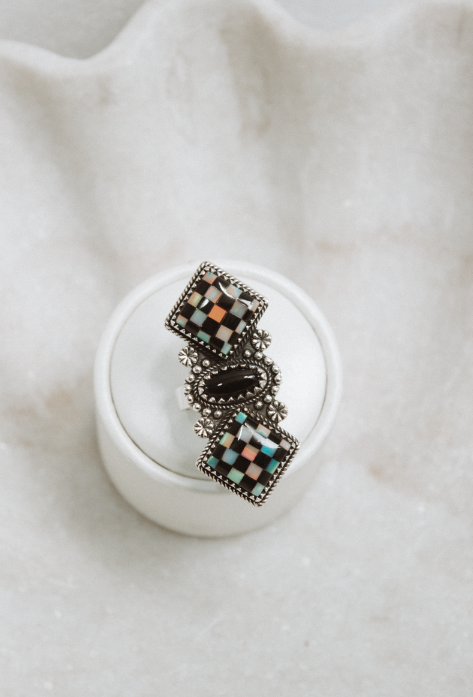 Krush Kandy - Venta al por mayor Anillos grandes/de cóctel - Anillo de Lienzo Jaque Mate3