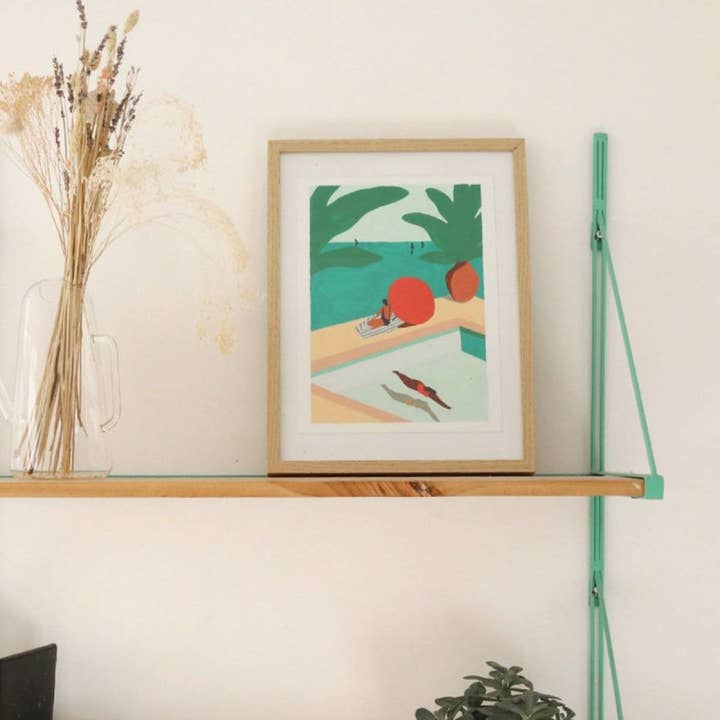 Example presentation Small Brush - St Barthélémy - With frame for wholesale by La Petite Épicerie