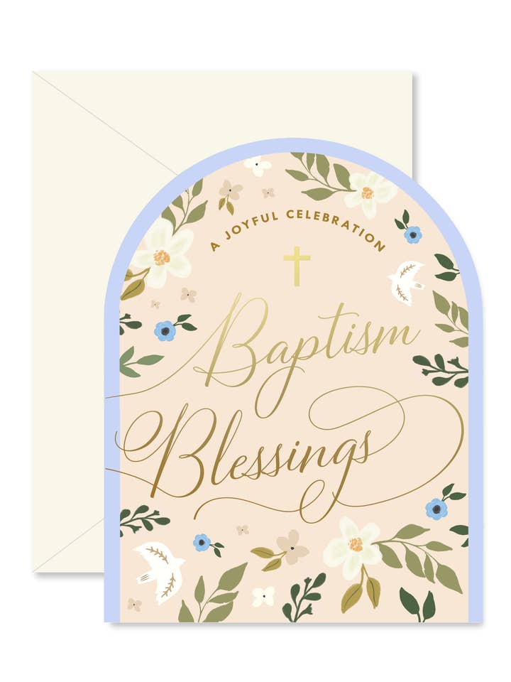 Baptism Blessings Arch Greeting Card for wholesale by Ginger P. Designs