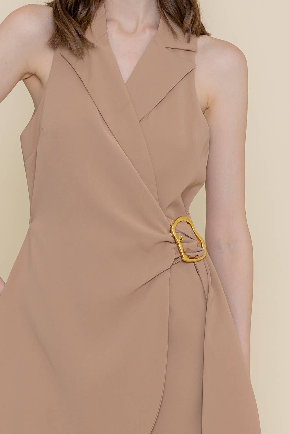 Fore Collection - Wholesale Romper - Women's - NON-SLEEVES BLAZER STYLE SHORTS JUMPSUIT-PI6130FO18