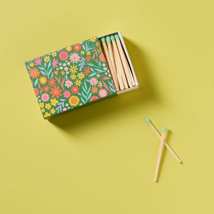 Enlighten the Occasion - Wholesale Matches - Floral Meadow Matchbox with Colorful Matchsticks1