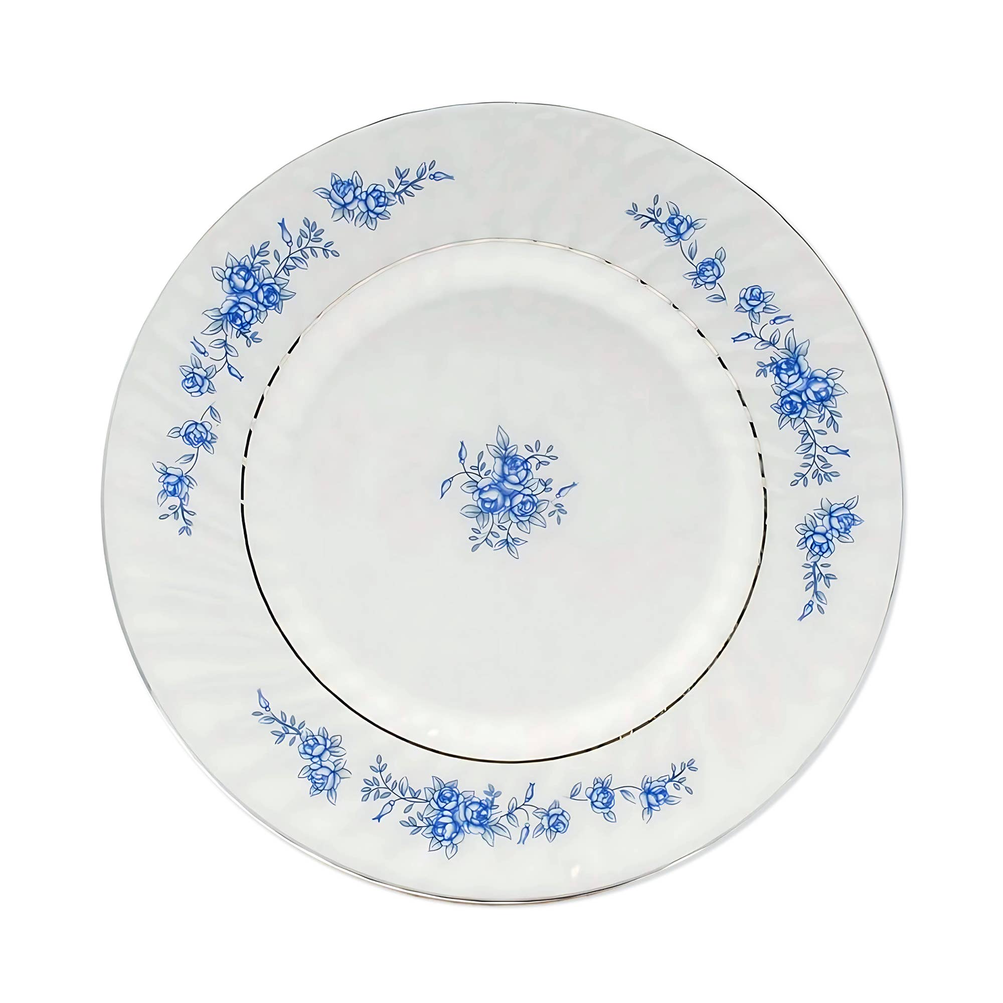Lynns - Wholesale Dinner Plate - *Floral 7½-Inch Porcelain Dessert Plate with Rippled Swirls13