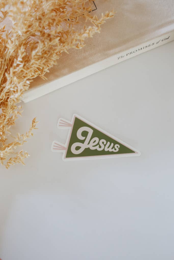 Crowned Free – wholesale Wall decal/stickers – Jesus Pennant Decal  1