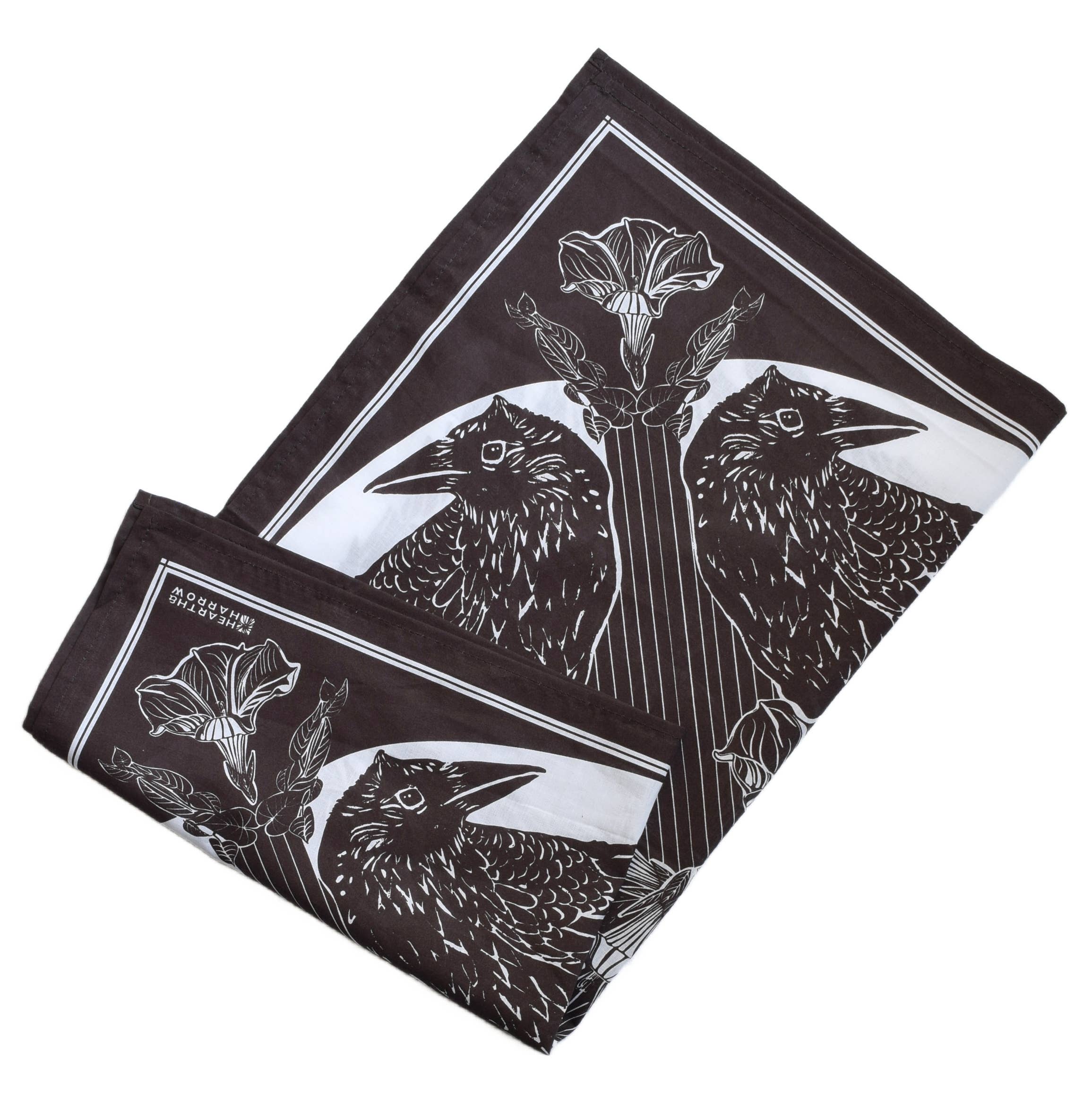 Hearth and Harrow – wholesale Bandana – Unisex – Crow Bandana - 100% Cotton - Animal Print - Hanky Ascot   6