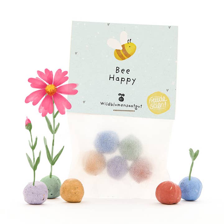 5 billes de fleurs dans le sachet "Bee Happy" pour la vente par TDJ Stadtgärtner GmbH