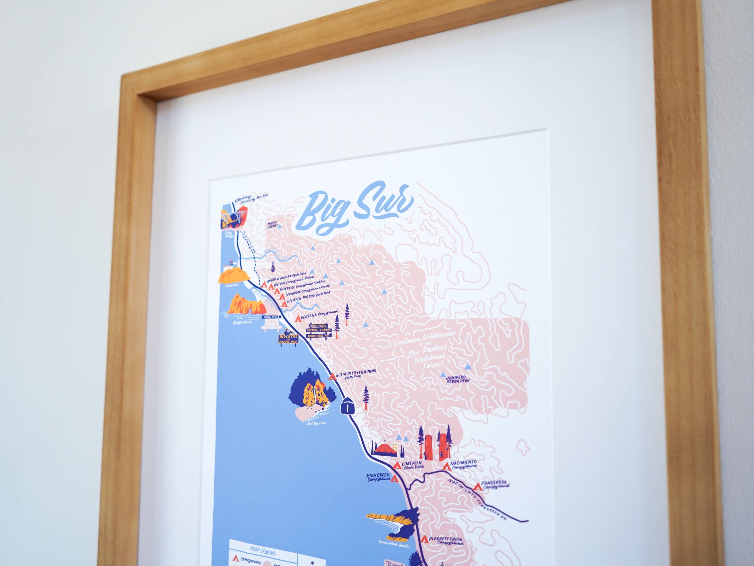 Little Known Goods - Wholesale Map - Big Sur California Map1