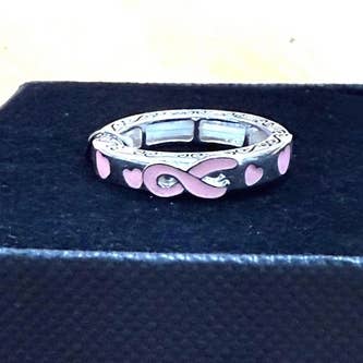 FR3773 Together We Can_Pink Ribbon Message Stretch Ring for wholesale by 0011 PREMIERE