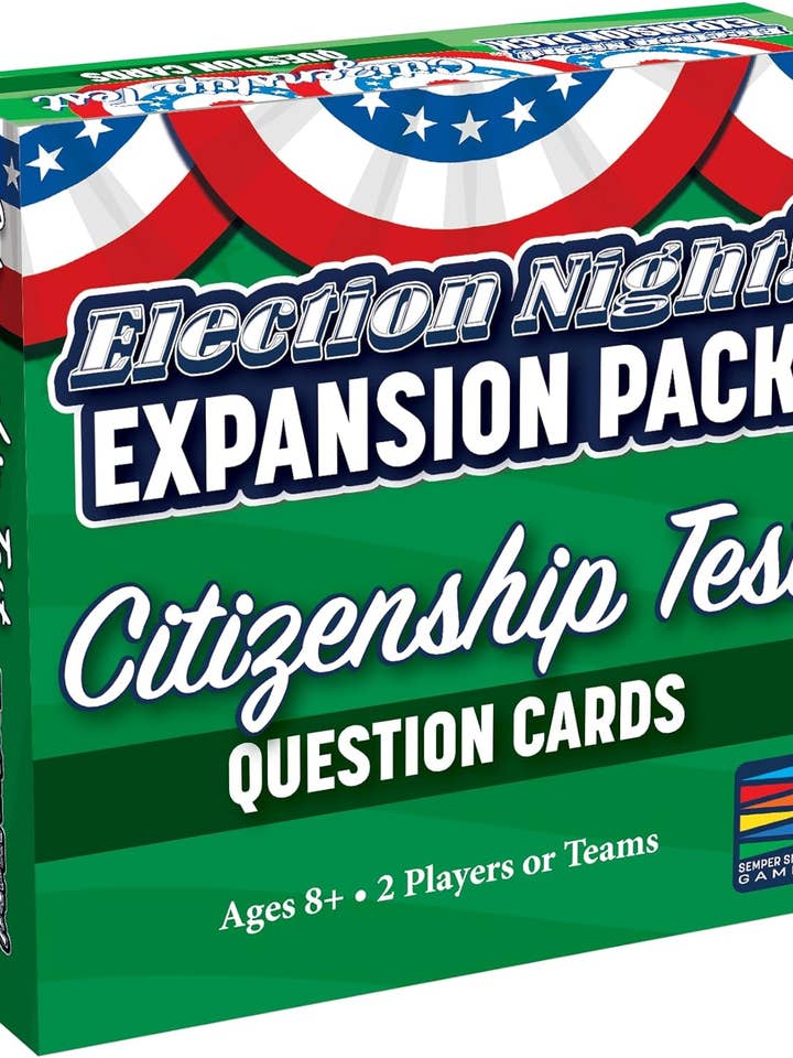 Election Night! Game Citizenship Test Expansion Pack: for Use with Election Night! Game to Make Learning U.S. Civics Fun! for wholesale by Semper Smart Games LLC