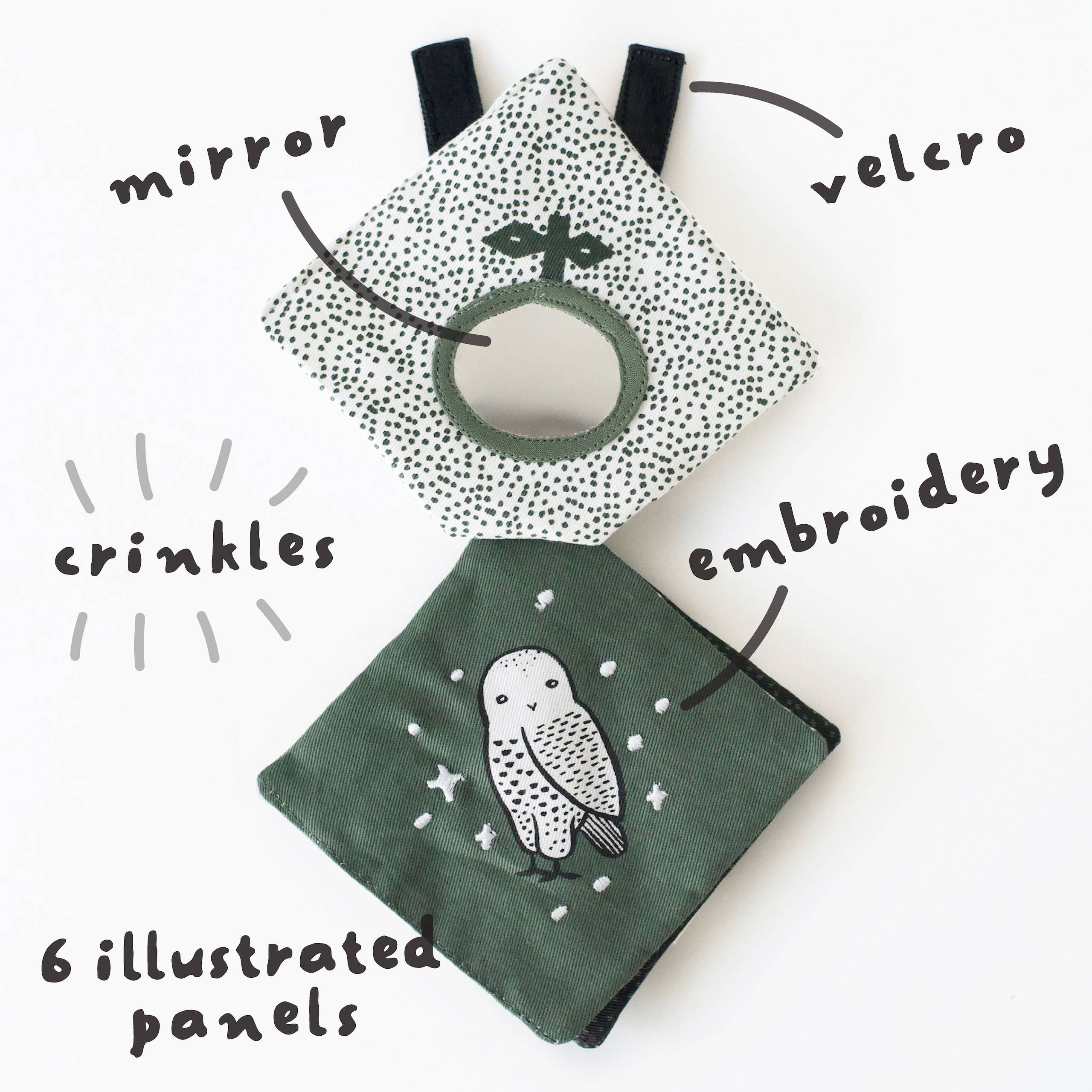 Wee Gallery - Wholesale Crinkle Tag Toy - Baby - Crinkle Pages Stroller Activity Toy for Baby - Woodland1