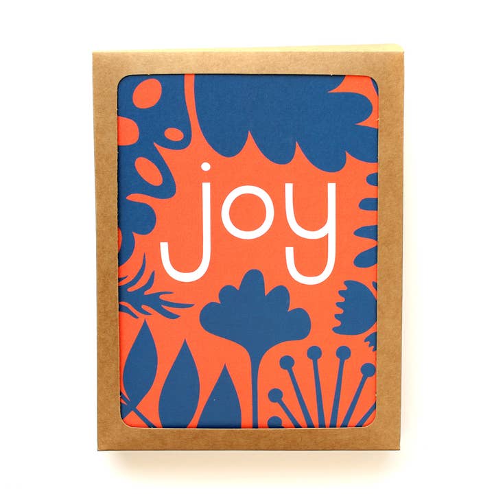 Astract Joy Holiday New Years Christmas Card cofanetto A2 rosso per la vendita all'ingrosso da parte di Klinger Creative