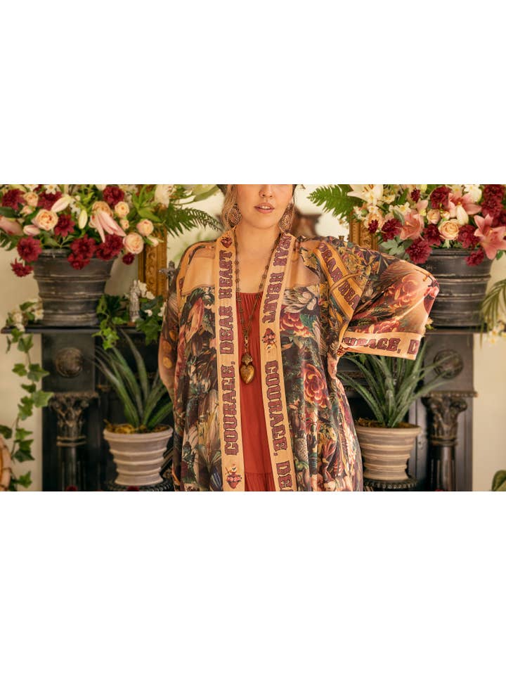 Market of Stars (USA) - Wholesale Kimono - Women's - Courage Dear Heart Opera Duster Kimono Robe w/ Sacred Heart17
