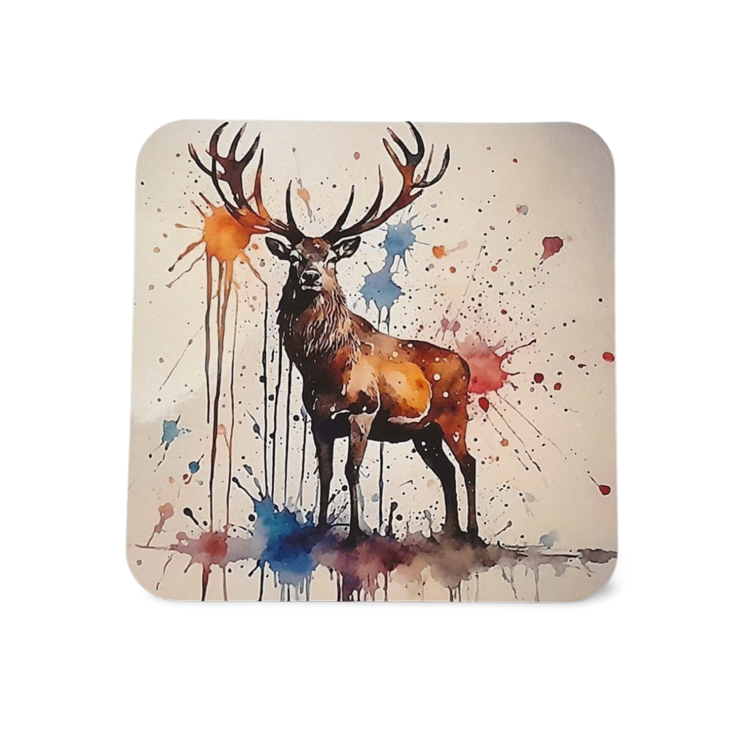 Rockways Designs – wholesale Coasters – Stag Drink Coaster, Water Colour Style Design 20