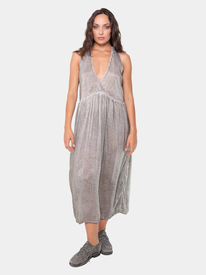 Overlap V-Neck Midi Dress for wholesale by Baci & Amici Fashion - US Continental