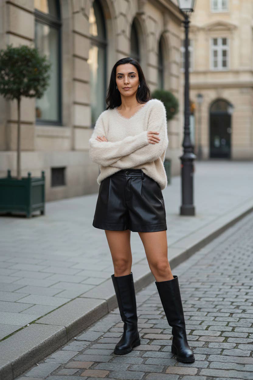 MOOYA - Wholesale Knit Sweater - Women's - Soft fleece V-neck sweater - ZN0010