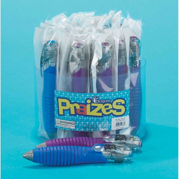 🍗FAT GRIP PURPLE AND BLUE INK PEN for wholesale by Cottage Garden