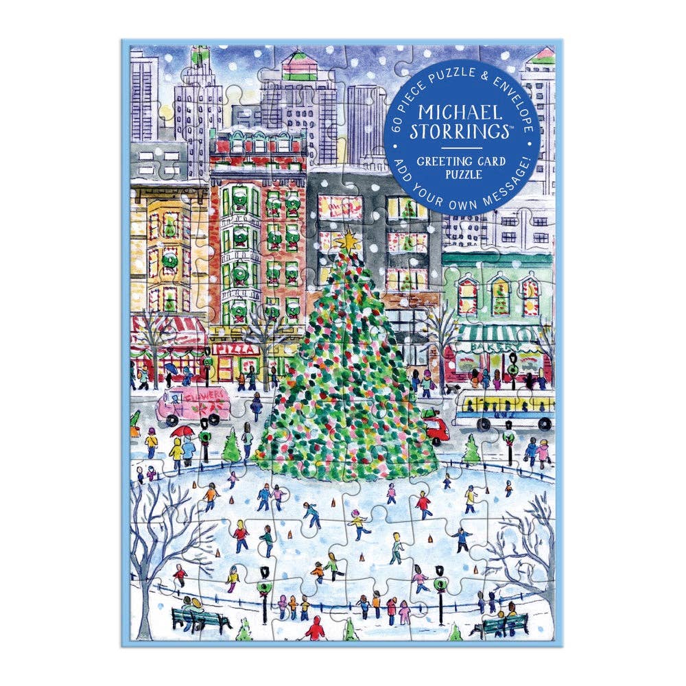 Chronicle Books - Wholesale Christmas Card - Michael Storrings Christmas in the City Greeting Card Puzzle0